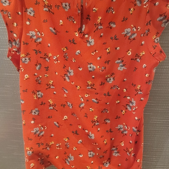 Coral red Fun2fun floral top - Picture 4 of 6